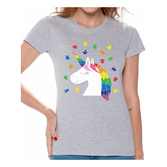 Awkward Styles Cute Unicorn Autism Shirt for Women Autism Awareness Shirt Awareness Shirt Puzzle Autism Women Shirt Autism Mom Shirt Autism Grandma Shirt Autism Awareness Gifts Autism Gifts for Her