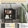 thumbnail image 4 of Metal Nightstand Storage Cabinets with Lock,End Table with Adjustable Shelf,Easy Assembly Locking Cabinet,Small Night Stand for Bedroom,Home Office(Black/23.6" H), 4 of 14