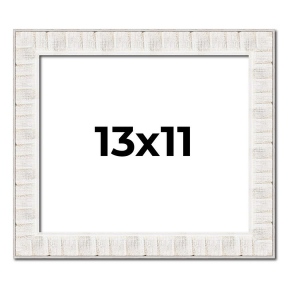 13x11 Frame White Sonoma Rustic Wood Picture Frame | 1.5 Inch Moulding Width | Complete with UV