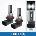 thumbnail image 3 of Unique Bargains 9005 Fog Lights Bulbs  Bulb CSP Chips Car LED Driving Running Lamp Aluminum White (Set of 2), 3 of 6