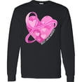 thumbnail image 3 of Inktastic Breast Cancer Awareness Pink Ribbon Around Heart Long Sleeve T-Shirt, 3 of 5