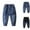 Navy, variant on HAOTAGS High Rise Jeans for Childs Casual Wide Leg Trousers Ripped Distressed with Pockets Girls Clothes Navy 4 Years