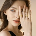 thumbnail image 2 of U7 Initial Ring for Women Adjustable Rings 14K Gold Plated Dainty Sterling Silver Jewelry Birthday Gift Alphabet B, 2 of 6