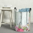 thumbnail image 5 of Goofa Vintage Wood with Floral Printed Circular Hamper,Laundry Basket with Handles,Storage Baskets Foldable,Large Capacity Laundry Hamper-Medium, 5 of 8