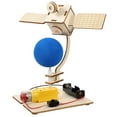 thumbnail image 1 of 1 Set of Science Project Toy Wooden Artificial Satellite Model Kids Assemble Toy Educational Toy, 1 of 8