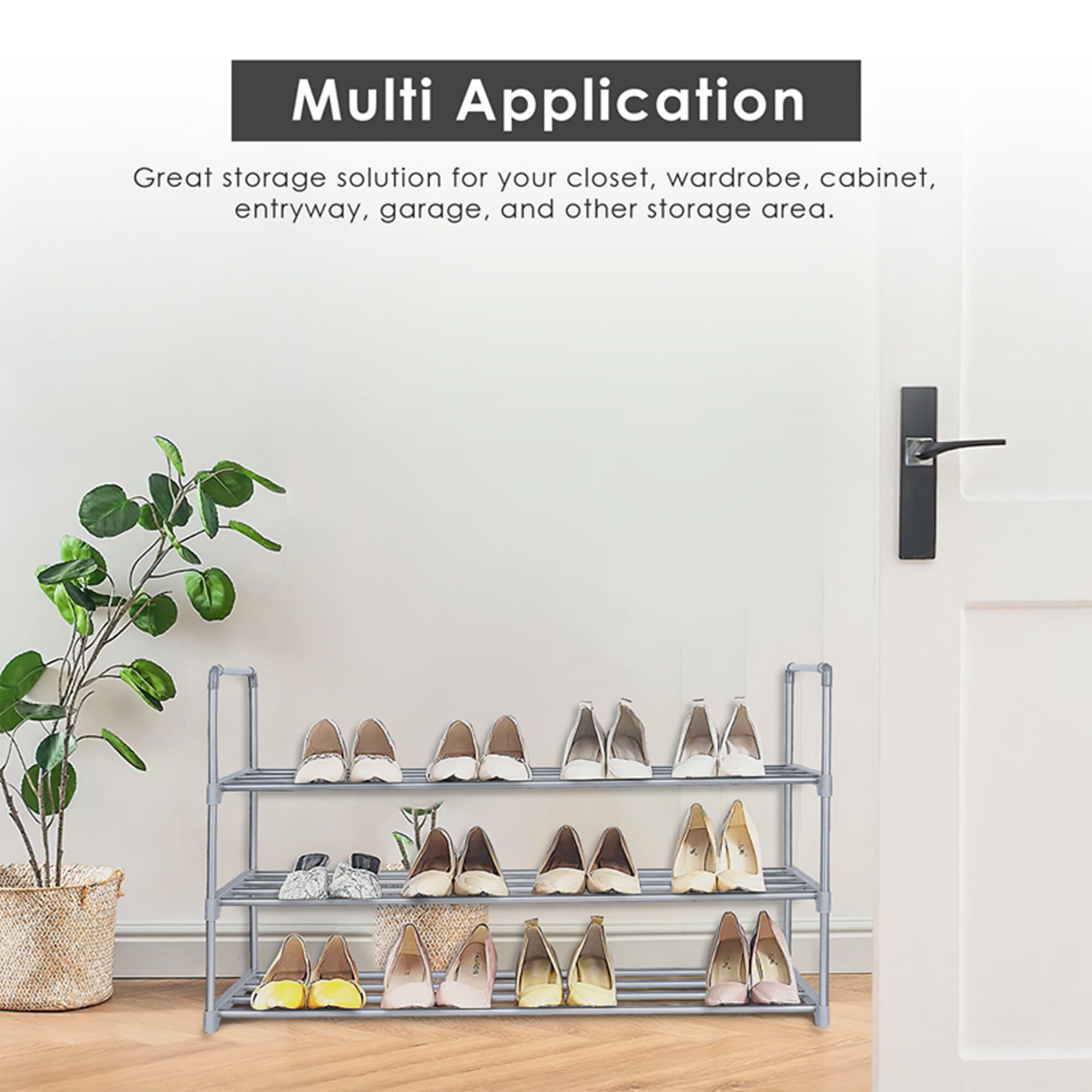 3 Tier Shoe Rack Storage Organizer Entryway 18 Pairs Shoe Shelf Storage Cabinet 35 L x 11.6 W x 20.87 H SortWise Walmart