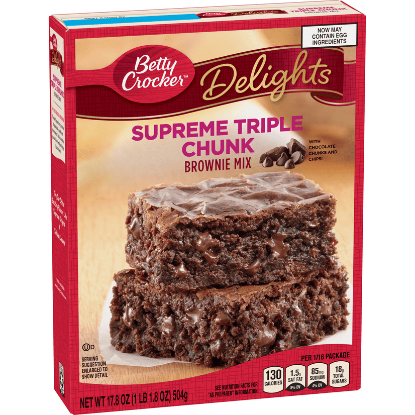 Betty Crocker Delights Triple Chunk Supreme Brownie Mix, 17.8 oz ...