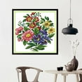 thumbnail image 4 of Kit de bordado de punto de cruz contado con flores, hecho a mano, 11 ct, 14 ct 35 x 35cm 11CT, 4 of 9
