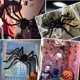 thumbnail image 5 of 1/3 piezas de arañas gigantes de peluche negras para decoración de Halloween, arañas grandes aterradoras para exteriores, fiestas de Halloween, bares, casas embrujadas, accesorios de terror, 5 of 5