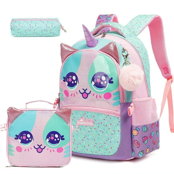 Kids Backpacks for Girls School Bag with Lunch Box School Backpack for Girls Set Cute Bookbag for Kindergarten