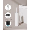 thumbnail image 4 of Toilet Brush and Holder Set, 2 Pack Stainless Steel Toilet Bowl Brush with Lid, Rust Proof Toilet Cleaner Brush with Caddy, Durable Bristles, Splash Proof, Ideal for Bathroom（White, 4 of 14