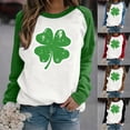 thumbnail image 5 of St. Patrick's Day Shirts for Women Crew Neck Casual Long Sleeve Patchwork Funny Printed Pullover Tops Sweatshirts(Green,M), 5 of 5