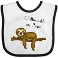thumbnail image 3 of Inktastic Chillin with Papa Sloth Cute Boys Baby Bib, 3 of 4