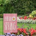 thumbnail image 6 of Hello Spring Pink Small Decorative Garden Flag, Daisy Flower Floral Yard Lawn Outside Decor, Seasonal Burlap Outdoor Home Decoration Double Sided 12 x 18, 6 of 6