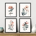 thumbnail image 2 of PixonSign Framed Wall Art, Teal & Pink Pastel Rose Flowers Posters, Set of 4 Nature Wildflower Wall Decor, Botanical Floral Wall Décor, Classic Landscape Prints for Bedroom - 12"x16" Black, 2 of 5
