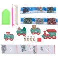 thumbnail image 1 of 4 Uds. Llavero con pintura de diamante, adornos de equipaje DIY, manualidades, tren de Navidad para niños, 1 of 12