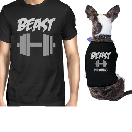 Beast In Training Small Dog and Owner Matching Shirts Black (Best Dog And Owner Costumes)
