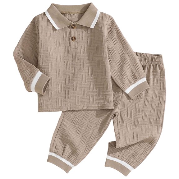 WUSUOWEI Toddler Boy Clothes 2 Piece Fall Outfits Long Sleeve Top And Jogger Pants Sets Soft Loose Casual Clothes for Daily School Outdoor Play Outfit 6-9 Months