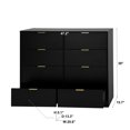 thumbnail image 4 of Miekor Furniture 8 Drawers Dresser for Bedroom, Wood Bedroom Dresser Modern Drawer Chest, 8 Chest of Drawer, Tall Dresser for Closet, Dressers Organizer for Living Room, Closet, Hallway Black MK9301, 4 of 12