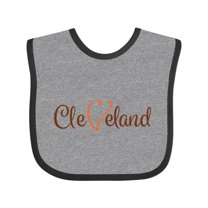 Inktastic Cleveland Heart Cursive Orange Boys or Girls Baby Bib
