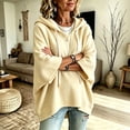 thumbnail image 5 of Textilo Sweaters for Women 3/4 Batwing Sleeve Drawstring Hoodies Hooded Solid Color Sweatshirts Travel Loose Fit 2026 Fall Winter Casual Top,Beige 2XL, 5 of 6