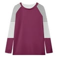 thumbnail image 3 of WEAIXIMIUNG T-Shirt Décontracté à Manches Longues pour Femmes, Col Rond Ample, Rayé, pour la Saint-Valentin, 3 of 3