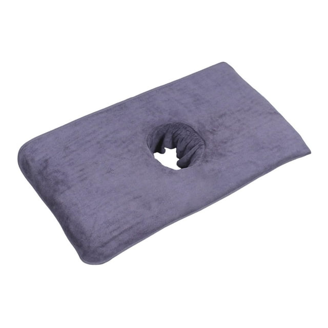 Tachiuwa Massage Table Towel Face Pillow Towel with Hole Washable Reusable Protector Skin Grey