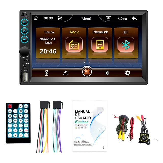 Reproductor Estéreo Automotriz Pantalla Táctil 7” ALPHA MOBILE Modelo AM-700 (Bluetooth, Mirror Link iOS/Android, Cámara Trasera, Control Remoto, Radio FM)