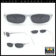 thumbnail image 2 of Womens Classy Think Plastic Narrow Rectangle Cat Eye Mod Fashion Sunglasses White - Black, 2 of 7