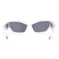 thumbnail image 2 of Unique Trendy 90s Sport Plastic Side Visor Wrap Around Sunglasses Clear - Black, 2 of 4