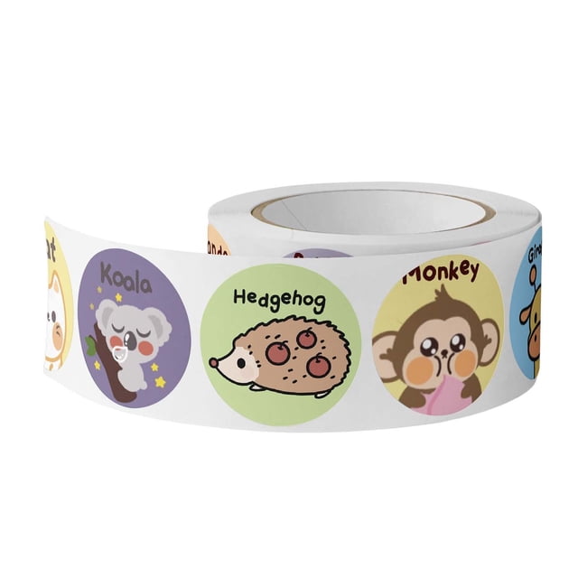 500 piezas de pegatinas redondas de animales de dibujos animados, pegatinas inspiradoras de 1 pulgada para de profesores, suministros para SM SunniMix Pegatinas de recompensa