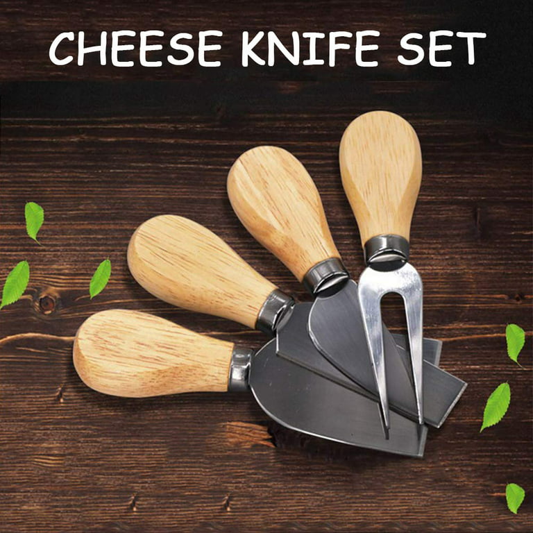 Chok 4 Piece Cheese Knives Set with Wooden Handle, Mini Steel Stainless  Cheese knife set for Charcuterie and Cheese spread, Perfect for Cheese  Slicer and Butter Cutter 