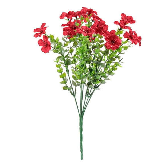 Diceymbol Double Violet Flower Bouquets 2 Pack of 7-Stem Artificial Arrangements, 18in Realistic Fake Floral Decor for Weddings/Homes