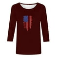 thumbnail image 4 of VEKDONE 3/4 Sleeve Crewneck Tunics Tops for Women July 4th Independence Day Patriotic Blouse American Flag Graphic Tees Casual Lightweight Pullover Top, 4 of 4