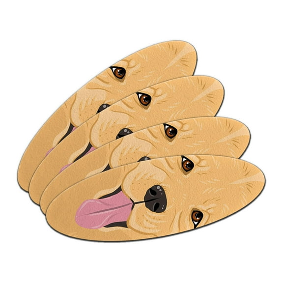 Golden Retriever - Dog Pet Double-Sided Oval Nail File Emery Board Set 4 Pack