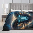 thumbnail image 4 of DouZhe Ultra-Soft Micro Fleece Lightweight Flannel Bed Blanket, Aries Zodiac Signs Print Cozy Warm Throw Blankets, 50"x40", 4 of 7