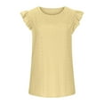 thumbnail image 6 of Wiyuqeen Womens Summer Trendy Tank Tops Eyelet Smocked Crewneck Sleeveless Ruffle Shirts Blouses Ladies Fashion Loose Solid Color Tops, 6 of 9