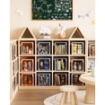 thumbnail image 6 of Clear Cube Storage Bins - 10.5'' x 10.5'' Stackable Storage Bins with Lids 6 Pack Foldable Storage Box Plastic Toys Cube Organizer Cubby Container for Closet Shelf Classroom Office (Brown), 6 of 6
