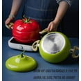 thumbnail image 3 of Enamel Cast Iron Stock Pot, Nonstick Soup Pot Pasta Can, Tomato Cocotte, Cute Vegetable Shape, Multifunction Cooking Pot with Handles for Thanksgiving Grill, Oven Backyard Cooking,Avocado Pot, 3 of 8