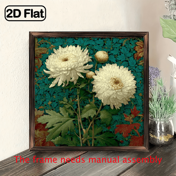 2D Flat Wooden Framed 20x20 cm Pictures for Bedroom, Canvas Wall Art, Farmhouse Wall Decor, Floral Pictures, Wall Decor, Farmhouse Wall Art, Wall Art, Farmhouse Decor, Wall Art