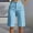 #0285-Blue, variant on Bermuda Shorts for Women Summer Dressy Casual Elastic High Waisted Wide Leg Knee Length Shorts with Pockets