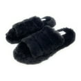 thumbnail image 6 of JEFFRICO Womens Slippers Open Toe Faux Fur Three Band Slide Slippers, 6 of 7