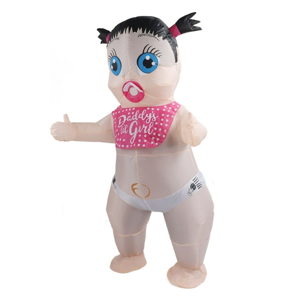Disfraz De Bebé Inflable Para Adultos, Disfraz De Bebé Boo Boo Inflable Divertido De Poliéster 210T Con Pilas Ligero Para Exteriores