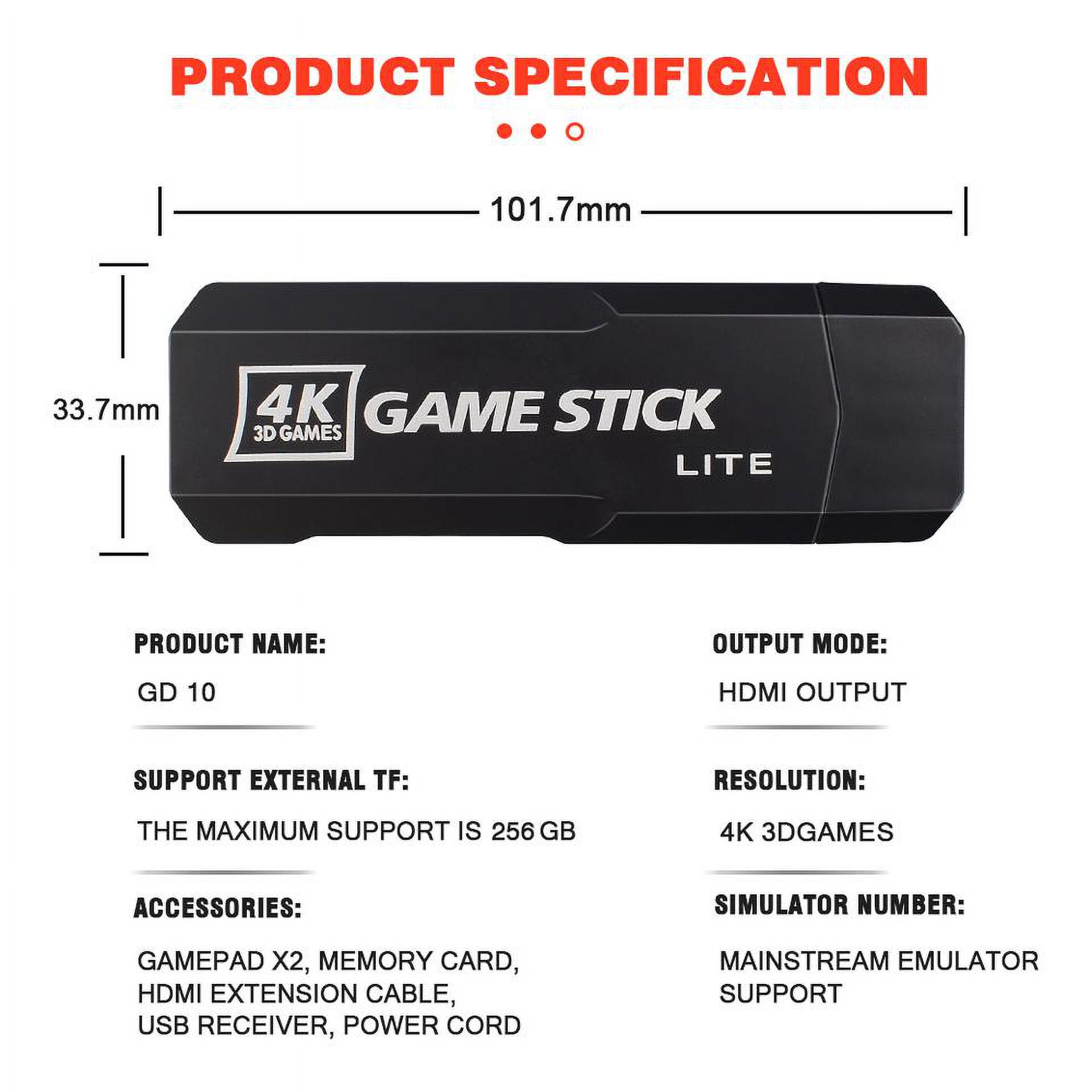 GD10 PRO Video Game Stick Console 2.4G Double Wireless Controller Game 4K 3D HD Home Game Console X2 PLUS PSP Game Console Wireless(256G)  1
