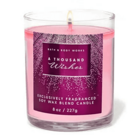 Bath & Body Works A Thousand Wishes Single Wick Scented Candle with Essential Oils 7 oz