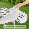 thumbnail image 5 of Fitted Table Cover with Elastic Hem, Beautiful Bohemian Floral Pattern for 52-56 Inches, Machine Washable, 5 of 7
