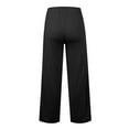 thumbnail image 6 of Womens Wide Leg Sweatpants with Pockets Elastic Waist High Waist Lounge Pants Loose Fit Casual Trousers for Yoga, Hiking, or Daily Wear Black, 6 of 7