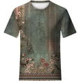 thumbnail image 2 of Tops for Women Trendy Casual Round Neck Short Sleeve Top Floral Print Tees Vintage Shirt Loose Lightweight Blouses, 2 of 7