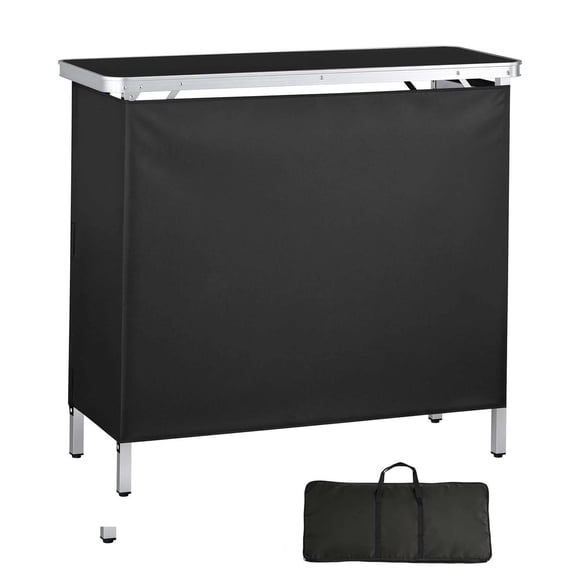 Mobile Bartending Station with Collapsible Bar Table – Dimensions 15.2 x 34.3 x 38.6 Inches