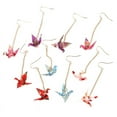 thumbnail image 3 of Kranich Earrings Origami Miniblings Bird Cranes Faltkunst Senbazuru Paper, 3 of 8